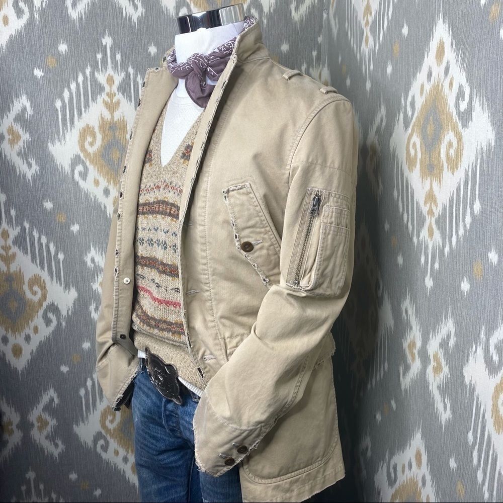 Double RRL Tan Multi Fair-isle V Neck Sweater Vest - Picture 8 of 16